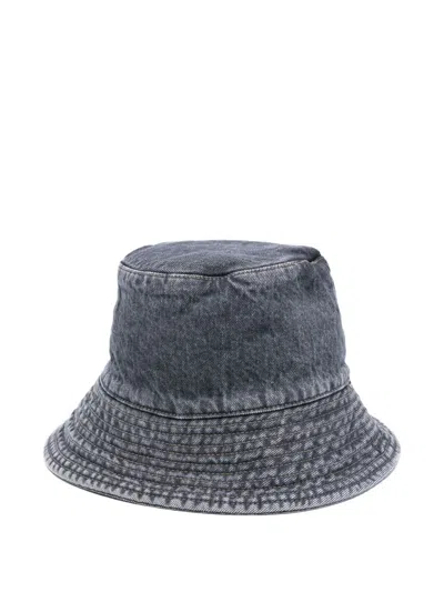 Rick Owens Drkshdw Denim Bucket Hat In Gray
