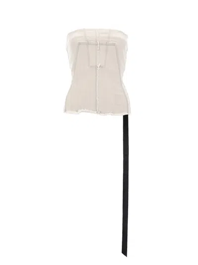 Rick Owens Drkshdw Drkshdw Mini Bustier Crop Top In Neutral