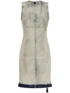 Rick Owens Drkshdw Sleeveless Denim Dress In Blue