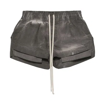 Pre-owned Rick Owens Drkshdw Denim Fog Boxer Shorts 'dark Dust' | Brown | Women's Size S
