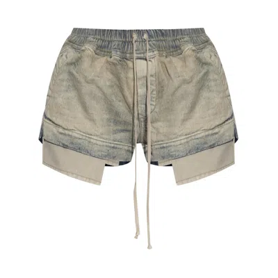 Pre-owned Rick Owens Drkshdw Denim Fog Boxers 'mineral Pearl' | Blue | Women's Size S