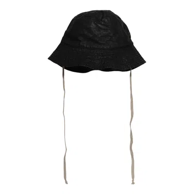 Pre-owned Rick Owens Drkshdw Denim Gilligan Hat 'black' | Men's Size L