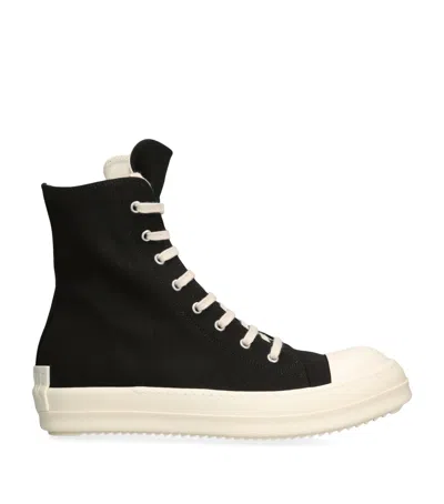 RICK OWENS DRKSHDW DENIM HIGH-TOP SNEAKERS