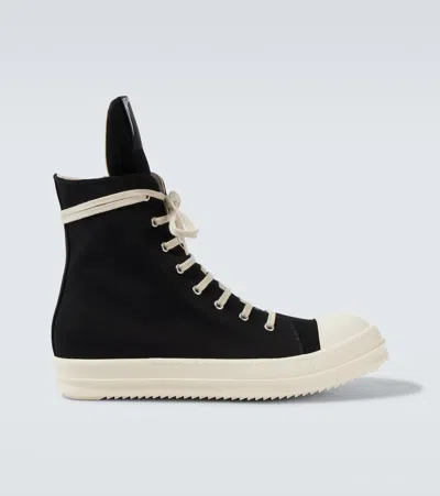 Rick Owens Drkshdw Denim High-top Sneakers In Black