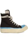 Rick Owens Drkshdw Denim High-top Sneakers In Brown