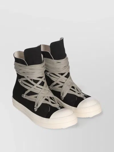Rick Owens Drkshdw Denim High-top Sneakers Shark-tooth Caps