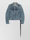 Rick Owens Drkshdw Denim Jacket With Waistbands And Pockets