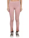 Rick Owens Drkshdw Drkshdw By Rick Owens Denim Leggings With Elastic Waistband And Stylish Slits In Pink