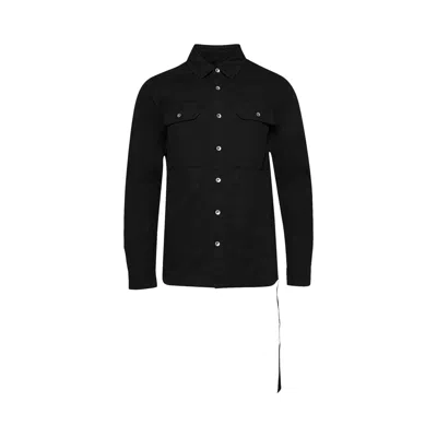 Pre-owned Rick Owens Drkshdw Denim Outershirt 'black' | Men's Size L