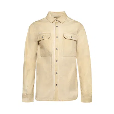 Pre-owned Rick Owens Drkshdw Denim Outershirt 'parchment' | Tan | Men's Size Xl