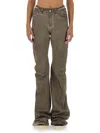 Rick Owens Drkshdw Drkshdw By Rick Owens Bootcut Denim Pants In Beige