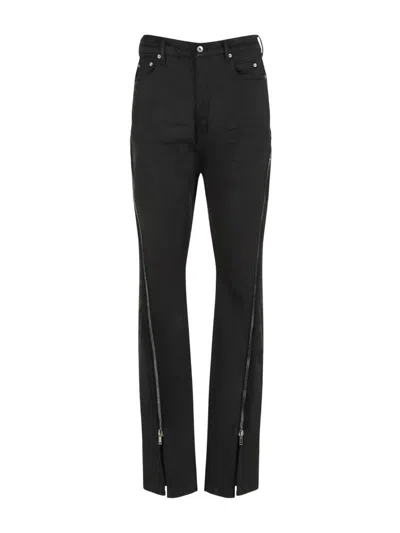 Rick Owens Drkshdw Denim Pants Bolan Banana In Black