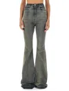 Rick Owens Drkshdw Bootcut Jeans Faded Wash In Navy