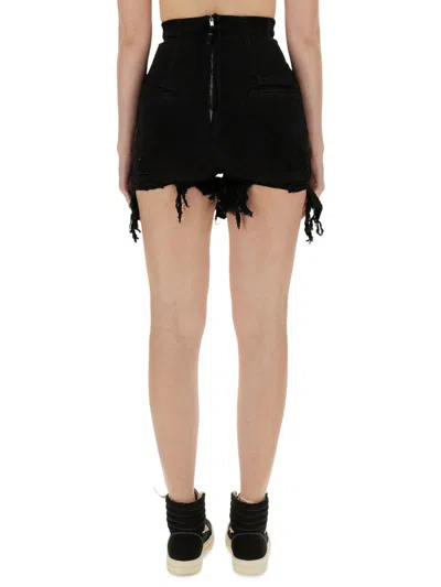 Rick Owens Drkshdw Denim Shorts In Black