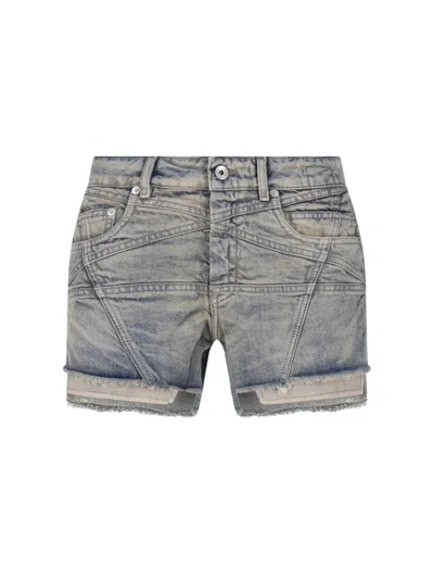 Rick Owens Drkshdw Denim Shorts In Blue