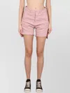 Rick Owens Drkshdw Denim Shorts Frayed Hem In Pink