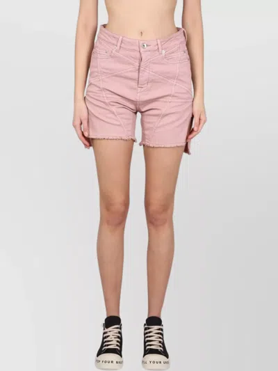 RICK OWENS DRKSHDW DENIM SHORTS FRAYED HEM