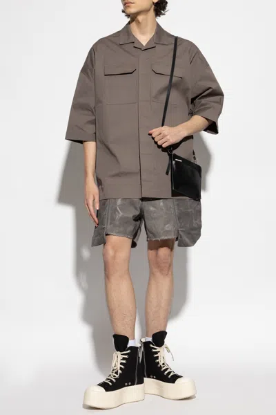 Rick Owens Drkshdw Denim Shorts In Grey