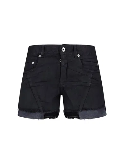 Rick Owens Drkshdw Denim Shorts "lana Cutoff" In Black