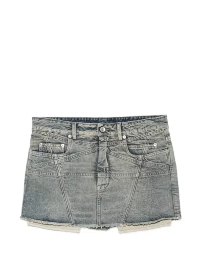 Rick Owens Drkshdw Denim Skirt In Gray