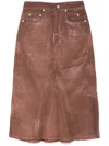 Rick Owens Drkshdw Denim Skirt In Neutrals