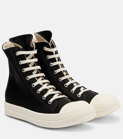 Rick Owens Drkshdw Denim Sneakers In Black
