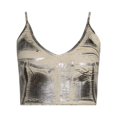 Pre-owned Rick Owens Drkshdw Denim Top 'palladium' | Silver | Women's Size Xs