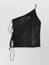 Rick Owens Drkshdw Denim Top With Asymmetrical Neckline And Side Ties