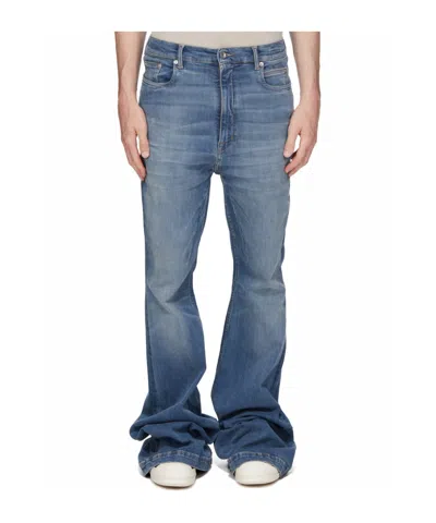 Rick Owens Drkshdw Denim Trousers In Blue