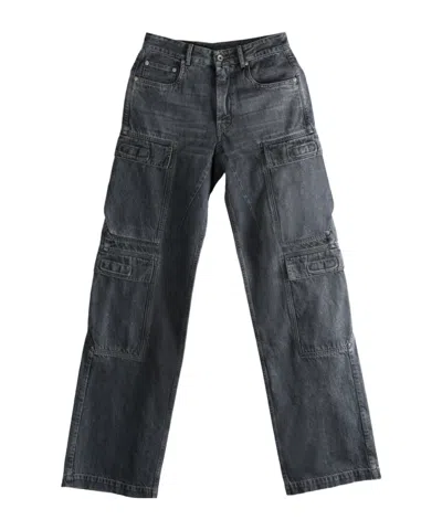 Rick Owens Drkshdw Denim Trousers With Belt Loops In Black