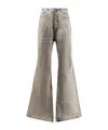 Rick Owens Drkshdw Denim Trousers With Belt Loops In Gray