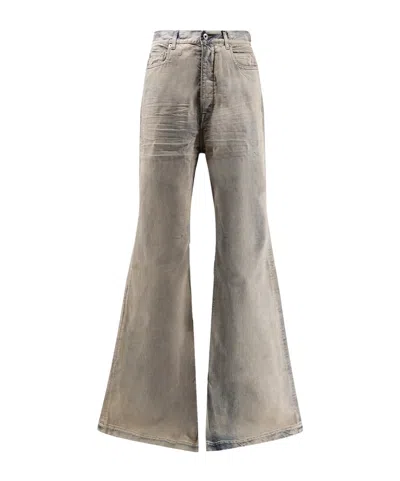 Rick Owens Drkshdw Denim Trousers With Belt Loops In Gray