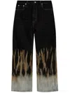 Rick Owens Drkshdw Denim Trousers Bleached Degrade Print