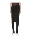 Rick Owens Drkshdw Denim Wrap Midi Skirt In Black