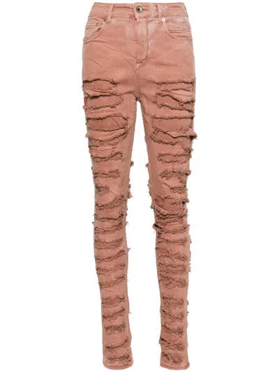 Rick Owens Drkshdw Detroit Cut Skinny Jeans In Pink