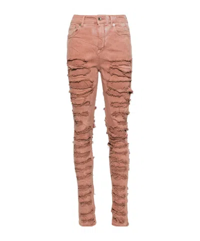Rick Owens Drkshdw Detroit Cut Skinny Jeans In Pink