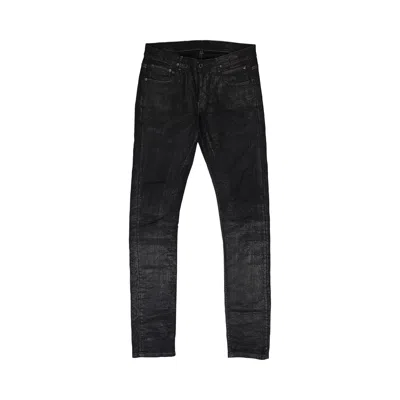 Pre-owned Rick Owens Drkshdw Detroit Cut Trousers 'black Scrub Denim' | Men's Size 32