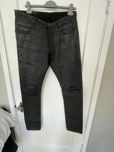 Pre-owned Rick Owens Drkshdw Detroit Cut Waxed Jeans In Black