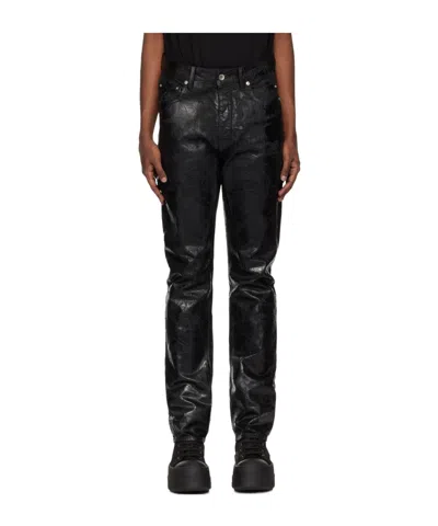 Rick Owens Drkshdw Black Porterville Detroit Cut Jeans In 09 Black