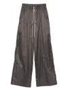 Rick Owens Drkshdw Dietrich-drawstring Pocket Palazzo Pants In Brown