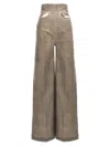 Rick Owens Drkshdw High Waist Wide Leg Trousers With Pockets In Gray