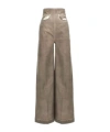 Rick Owens Drkshdw High Waist Wide Leg Trousers With Pockets In Gray