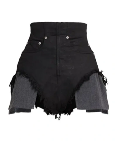 Rick Owens Drkshdw Dirt Denim Shorts In Black