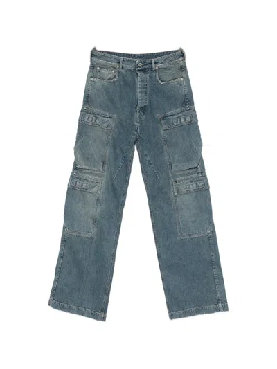 Rick Owens Drkshdw Distressed Cargo Jeans In Blue