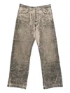 Rick Owens Drkshdw Straight Leg Trousers With Distinctive Print In Brown