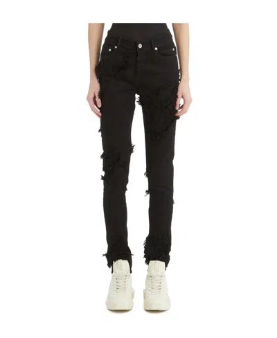 Rick Owens Drkshdw Distressed-design Jeans In Black
