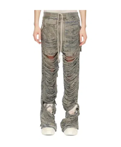 Rick Owens Drkshdw Distressed-effect Wide-leg Trousers In Gray