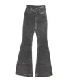 Rick Owens Drkshdw High-waisted Flared Trousers Featuring Pockets In Gray