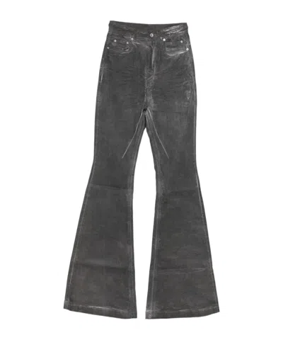 RICK OWENS DRKSHDW DISTRESSED FLARED JEANS