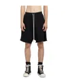 Rick Owens Drkshdw Black Hollywood Long Boxers Butt Zipp Shorts In Black